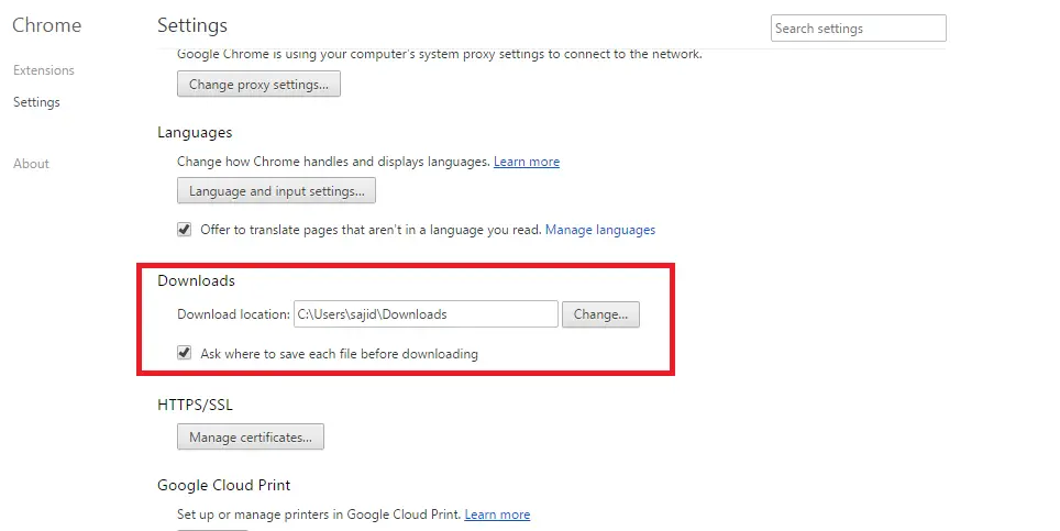 How To Make Google Chrome Ask Where To Save File Before Downloading